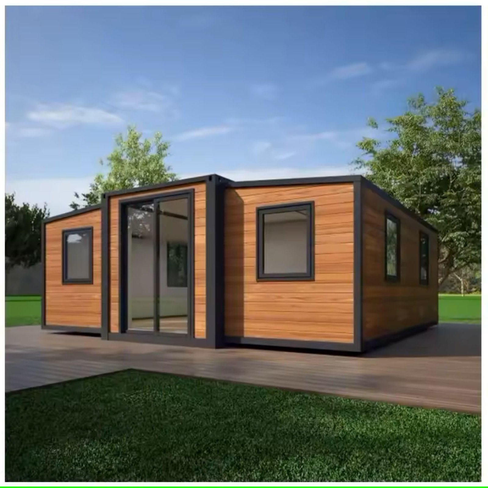 Maison container 35m² bardage bois — ILLIKO-IMMO